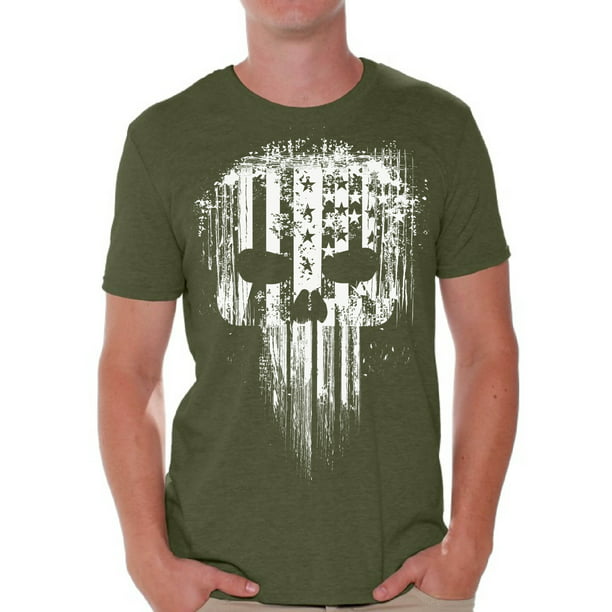 American Flag Cool Skull Shirt USA Flag T Shirt USA Army Shirt Military Veteran Shirt 4th Of July Shirt Patriotic Shirt